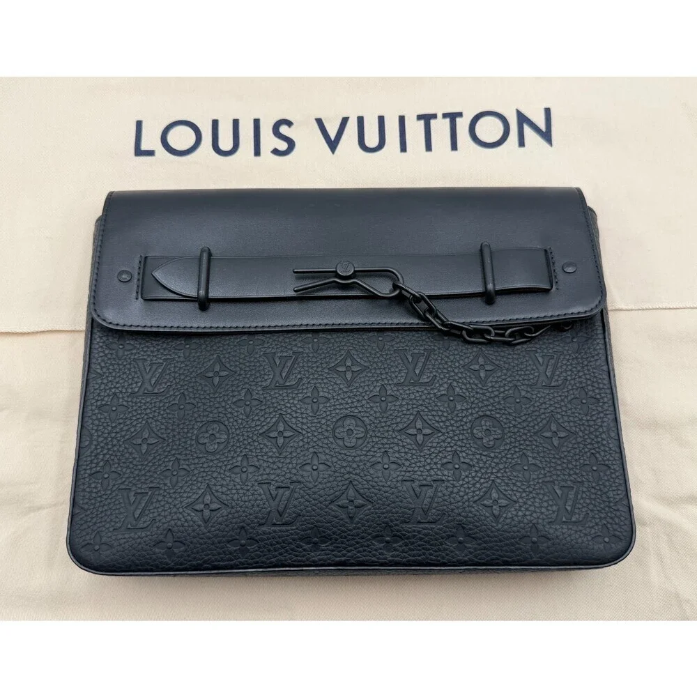 Louis Vuitton Pochette Steamer Monogram Taurillon Leather Bag Authentic - Picture 2 of 11